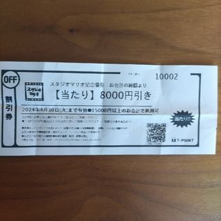 キタムラ(Kitamura)のスタジオマリオ 8000円引き 割引券(その他)