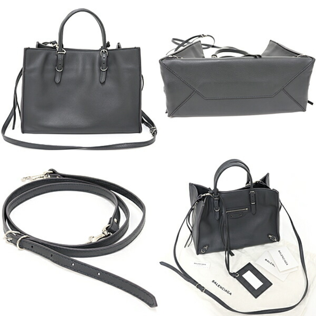 Balenciaga(バレンシアガ)のバレンシアガ BALENCIAGA ペーパーミニ 2WAYバッグ ハンドバッグ ショルダーバッグ レザー 370926 グレー シルバー金具 【中古】Sランク レディースのバッグ(その他)の商品写真