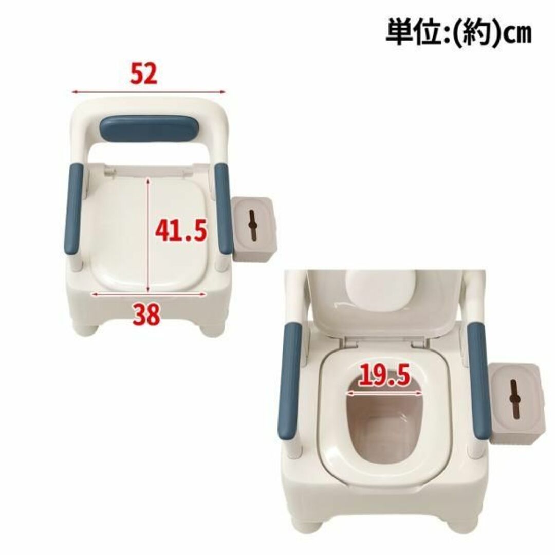 新品☆介護用 簡易トイレ手すり付き /Re 新品☆介護用 簡易トイレ手すり付き /Re