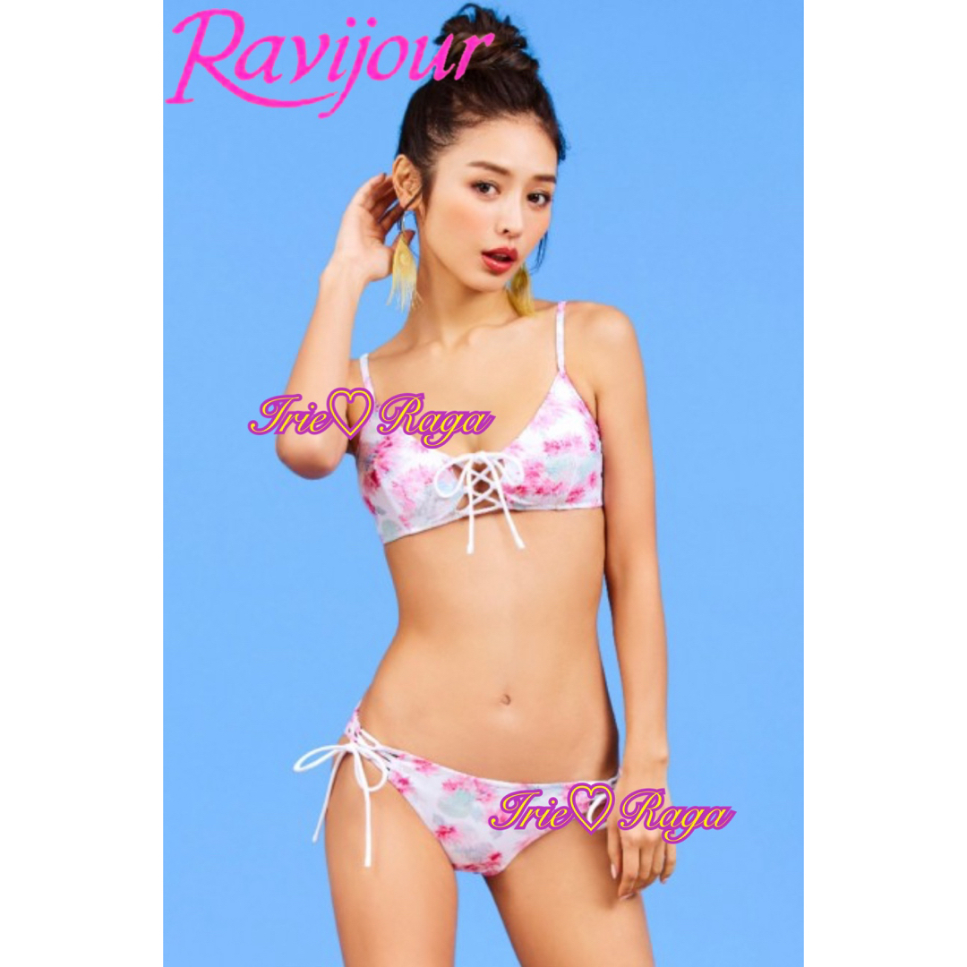 ☆Ravijour☆フラワーレースアップビキニ☆水着☆セットアップS ☆Ravijour☆フラワーレースアップビキニ☆水着☆セットアップS