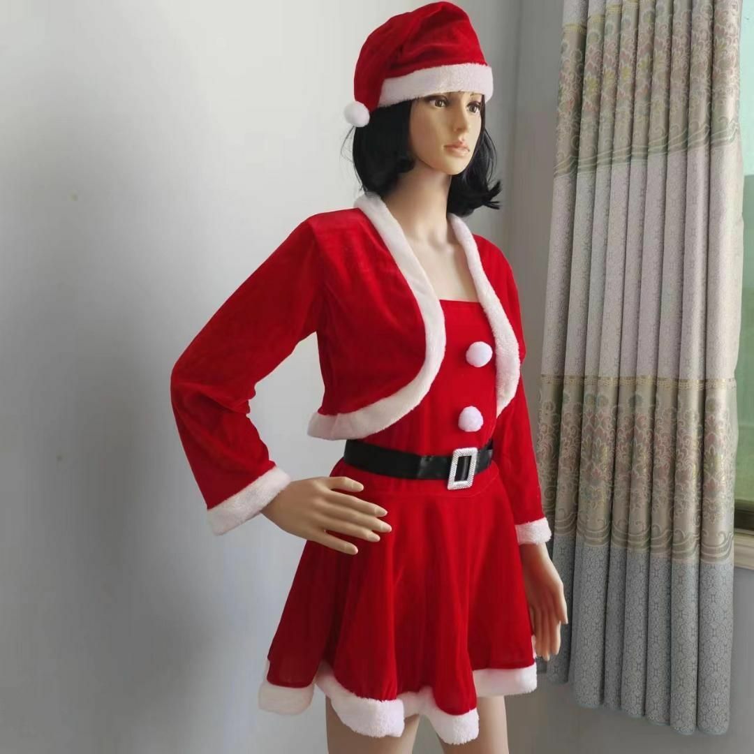 最後サンタクロース　ワンピース　コスプレ　サンタ　衣装　クリスマス　2XL レディースのワンピース(ひざ丈ワンピース)の商品写真