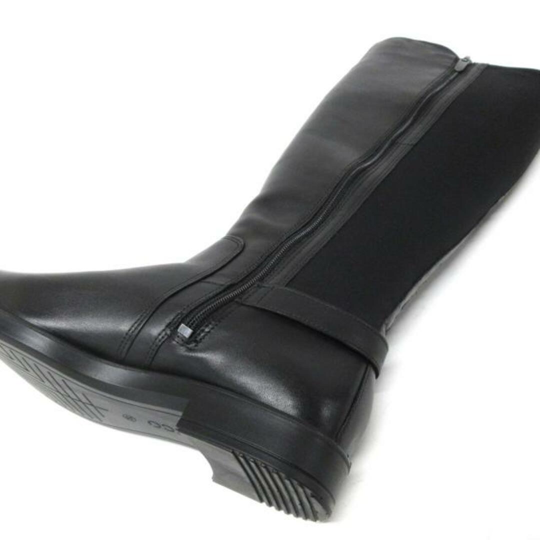 ECHO(エコー)のECCO(エコー) ロングブーツ レディース美品  - 黒 レザー×化学繊維 レディースの靴/シューズ(ブーツ)の商品写真