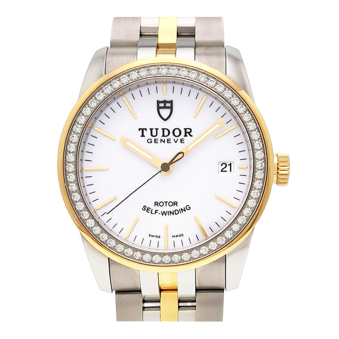 Tudor(チュードル)のチューダー グラマー デイト ダイヤベゼル 55023 自動巻き ステンレススティール/イエローゴールド メンズ TUDOR [美品] 【中古】 【時計】 メンズの時計(腕時計(アナログ))の商品写真