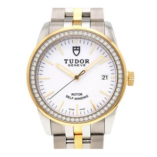 チュードル(Tudor)のチューダー グラマー デイト ダイヤベゼル 55023 自動巻き ステンレススティール/イエローゴールド メンズ TUDOR [美品] 【中古】 【時計】(腕時計(アナログ))
