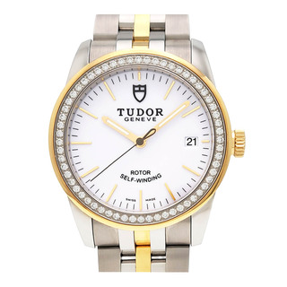 チュードル(Tudor)のチューダー グラマー デイト ダイヤベゼル 55023 自動巻き ステンレススティール/イエローゴールド メンズ TUDOR [美品] 【中古】 【時計】(腕時計(アナログ))