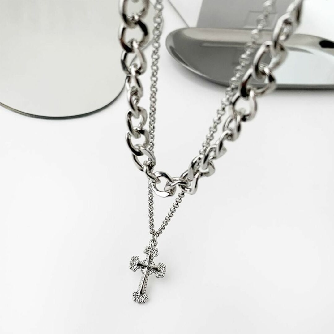 チョーカーネックレス チェーン2連 メンズのアクセサリー(ネックレス)の商品写真