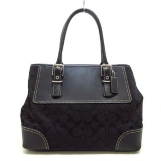 コーチ(COACH)のCOACH(コーチ) ハンドバッグ レディース シグネチャースモールキャリオール 6366 黒 ジャガード×レザー(ハンドバッグ)