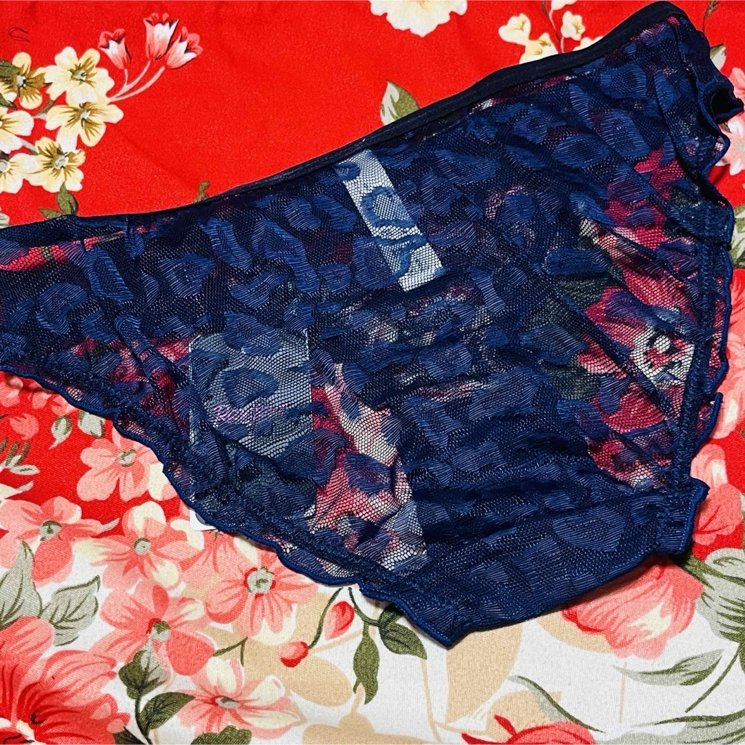 Ravijour(ラヴィジュール)のRavijour★レースレオパード柄フリルフルバックショーツ★パンツ下着NAVY レディースの下着/アンダーウェア(ショーツ)の商品写真