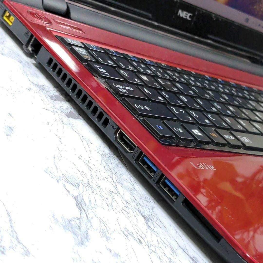 DL24 薄型✨ノートパソコン SSD 赤 レッド カメラ付き ノートPC
