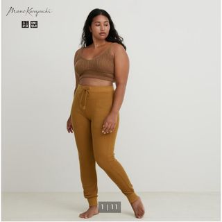 ユニクロ(UNIQLO)のヒートテックウールブレンドワッフルパンツ（極暖）　Mサイズ(カジュアルパンツ)