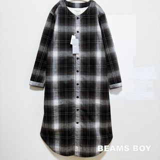 ビームスボーイ(BEAMS BOY)の【BEAMS BOY】ビームス オンブレチェック シャツワンピース タグ付未使用(ロングワンピース/マキシワンピース)