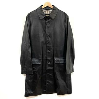 バーバリーブラックレーベル(BURBERRY BLACK LABEL)のBurberry Black Label(バーバリーブラックレーベル) コート サイズL メンズ美品  - 黒 長袖/レザー/春/秋(その他)