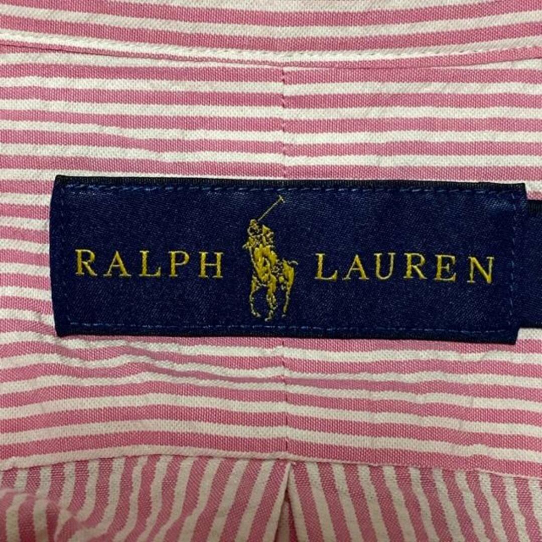 Ralph Lauren(ラルフローレン)のRalphLauren(ラルフローレン) 半袖シャツ サイズS メンズ - ピンク×白 ストライプ メンズのトップス(シャツ)の商品写真