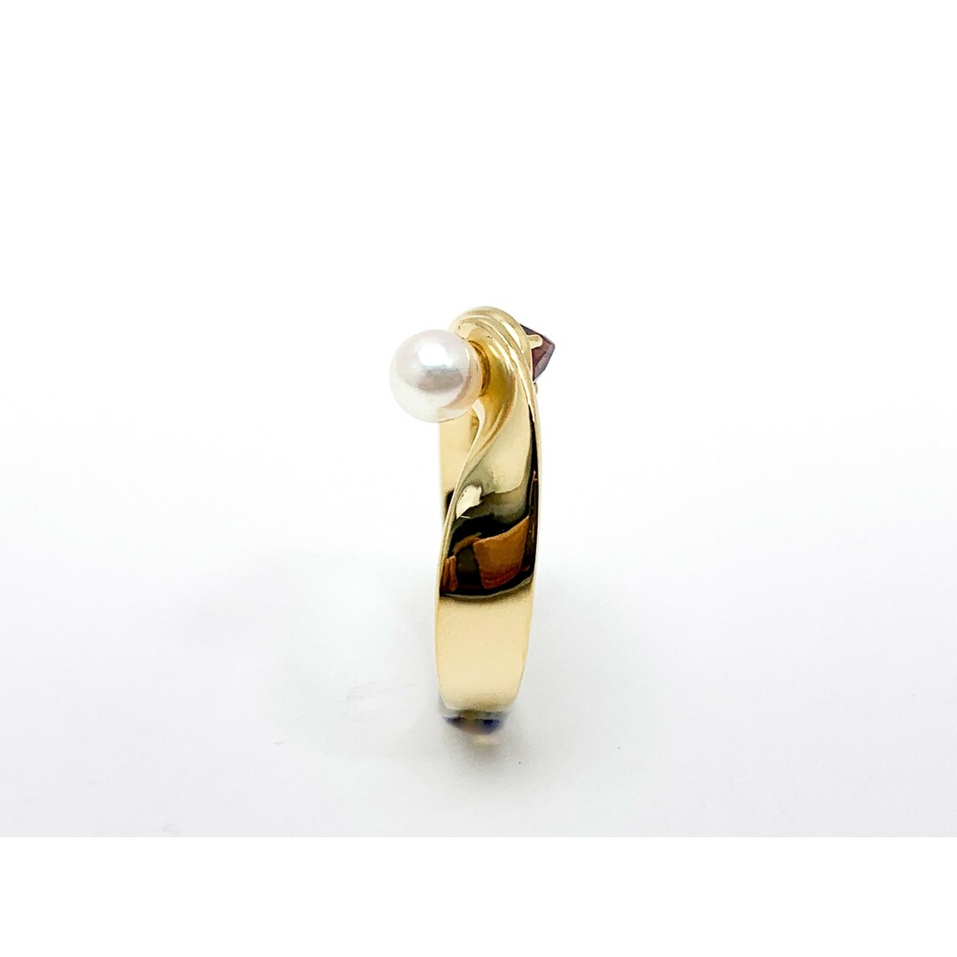 TASAKI(タサキ)のTASAKI 田崎 タサキ 750 18金イエローゴールド アコヤパール 真珠 ガーネット リファインドリベリオン リング 指輪 ジュエリー アクセサリー 約11号 レディースのアクセサリー(リング(指輪))の商品写真