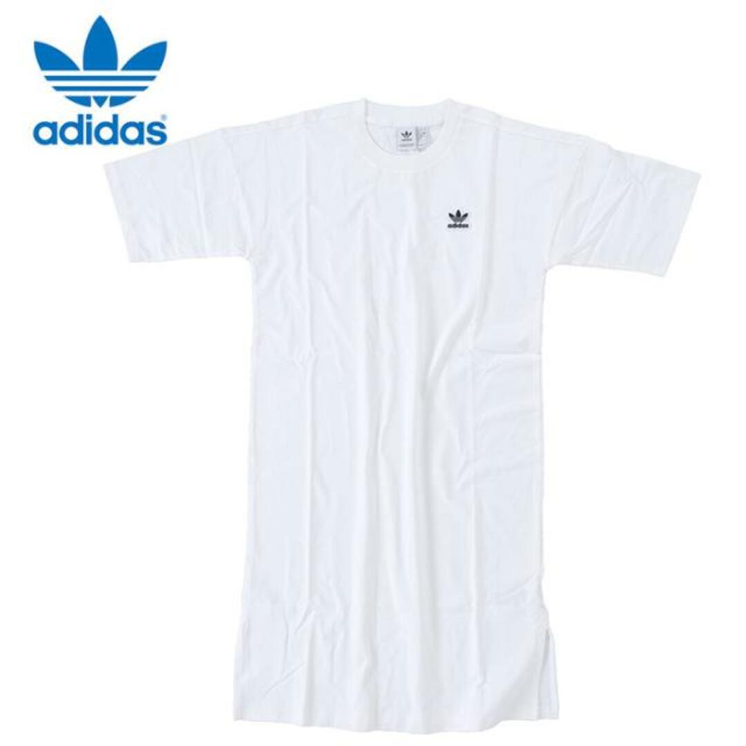 adidas(アディダス)のadidas アディダス TREFOIL DRESS トレフォイルドレス FL0051 レディース ワンピース ロングTシャツ 半袖 ホワイト 白 - レディースのトップス(Tシャツ(長袖/七分))の商品写真