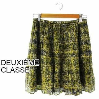 DEUXIEME CLASSE - ドゥーズィエムクラス モザイクフレアスカート 36 黄 230502CK11A