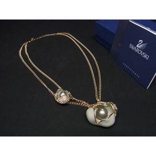 スワロフスキー(SWAROVSKI)の■極美品■ SWAROVSKI スワロフスキー アネモネ ラインストーン ネックレス アクセサリー レディース ゴールド系 AX0380 (ネックレス)