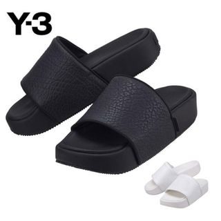 ワイスリー(Y-3)のadidas Y-3 アディダス ワイスリー SLIDE HR1940 / HR1938 Yohji Yamamoto ヨウジヤマモト サンダル ブラック 黒 ホワイト 白 1.ブラック(サンダル)