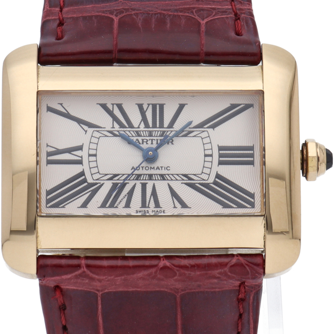 Cartier(カルティエ)のカルティエ タンク ディヴァン ウォッチ LM オートマチック Tank Divan W6300856 箱 K18YG/革 メンズ時計 ホワイト 仕上げ済 美品 【中古】 メンズの時計(その他)の商品写真