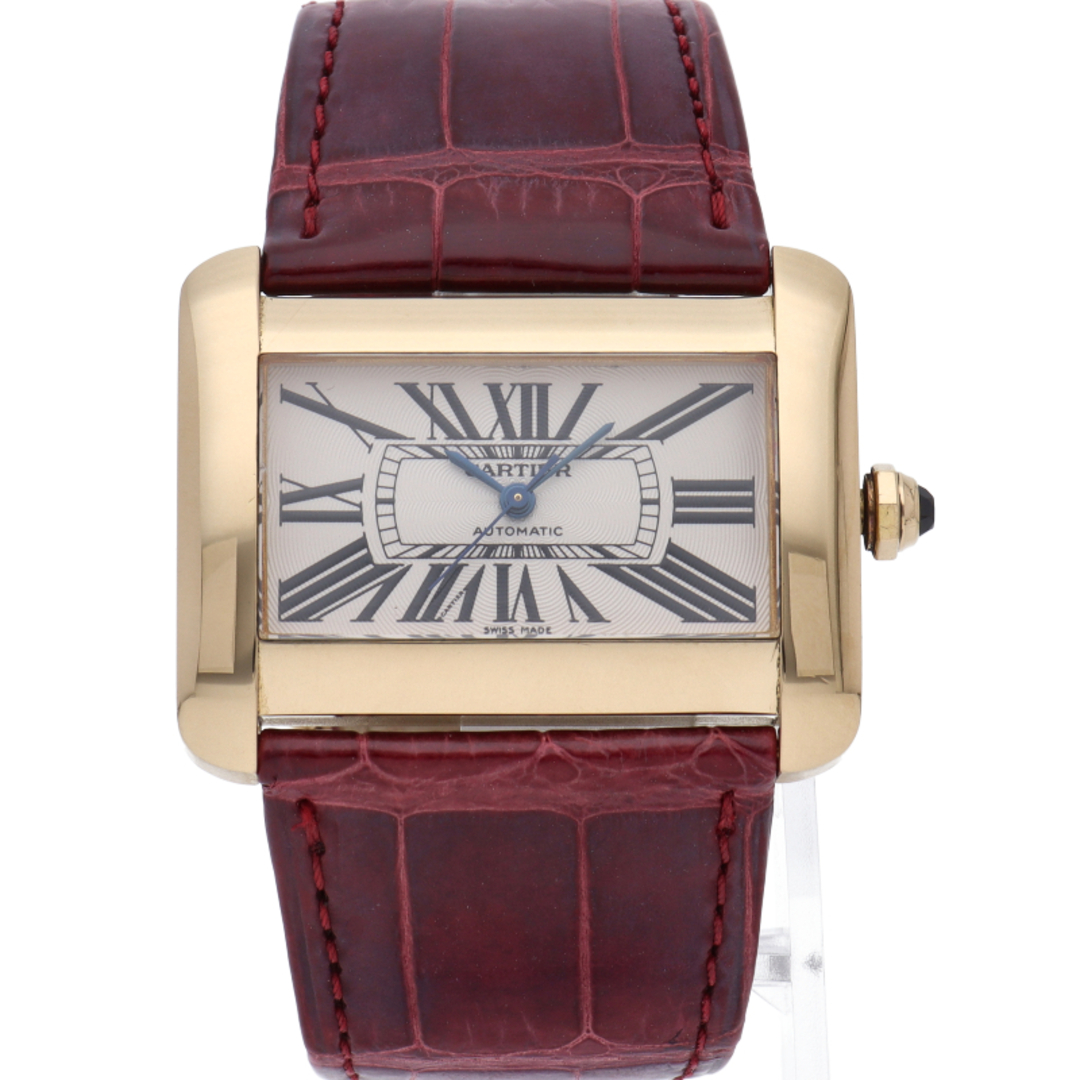 Cartier(カルティエ)のカルティエ タンク ディヴァン ウォッチ LM オートマチック Tank Divan W6300856 箱 K18YG/革 メンズ時計 ホワイト 仕上げ済 美品 【中古】 メンズの時計(その他)の商品写真