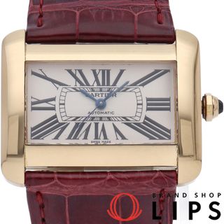 Cartier - カルティエ タンク ディヴァン ウォッチ LM オートマチック Tank Divan W6300856 箱 K18YG/革 メンズ時計 ホワイト 仕上げ済 美品 【中古】