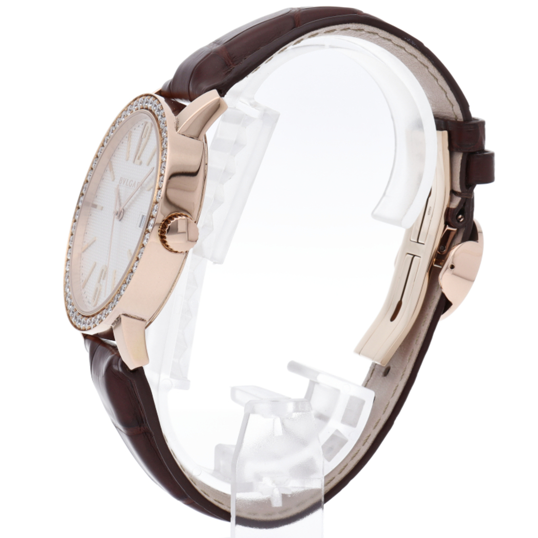 BVLGARI(ブルガリ)のブルガリ ブルガリ ブルガリ ウォッチ 40mm オートマチック ダイヤベゼル Bvlgari Bvlgali 40 BBP40WGDLD 箱 K18PG/革 メンズ時計 ホワイト 仕上げ済 美品 【中古】 メンズの時計(その他)の商品写真