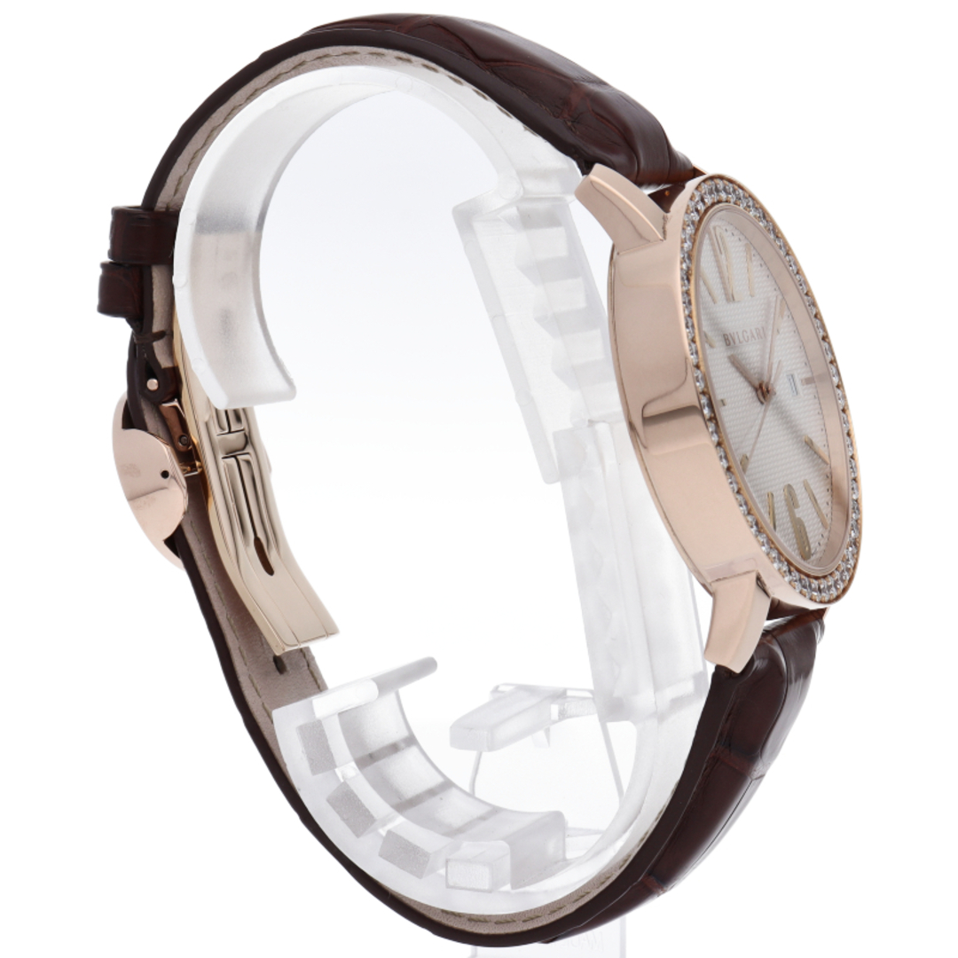 BVLGARI(ブルガリ)のブルガリ ブルガリ ブルガリ ウォッチ 40mm オートマチック ダイヤベゼル Bvlgari Bvlgali 40 BBP40WGDLD 箱 K18PG/革 メンズ時計 ホワイト 仕上げ済 美品 【中古】 メンズの時計(その他)の商品写真