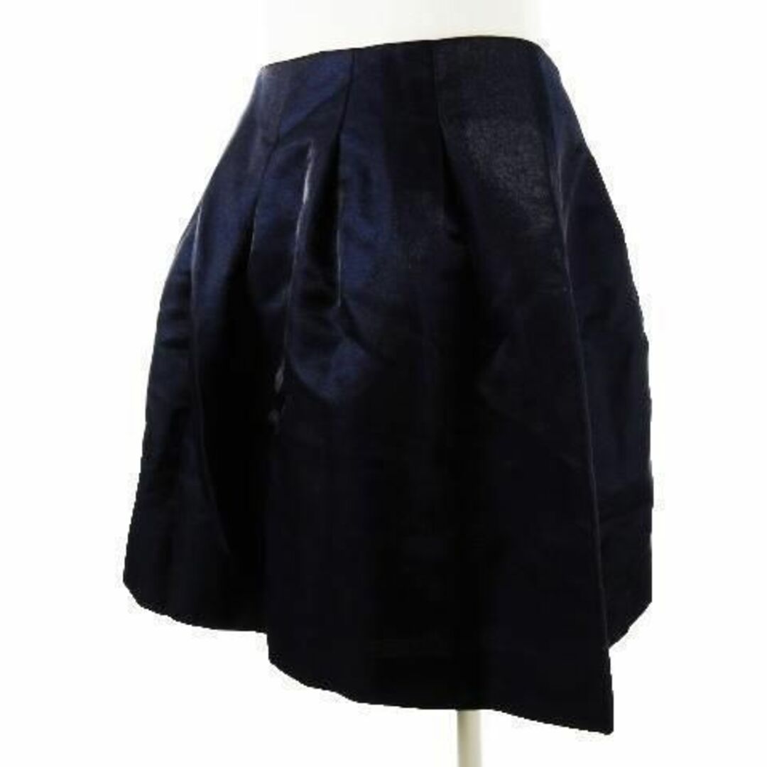 ESTNATION(エストネーション)のエストネーションビス ツヤ感厚手フレアスカート 36 紺 230502CK12A レディースのスカート(ミニスカート)の商品写真