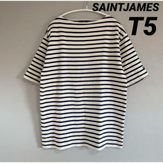 SAINT JAMES - セントジェームス ウェッソン 半袖 ボーダー 生成り×ネイビー T5 国内正規品