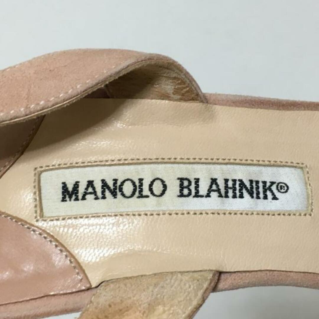 MANOLO BLAHNIK(マノロブラニク)のMANOLO BLAHNIK(マノロブラニク) サンダル 36 1/2 レディース - ライトピンク スエード レディースの靴/シューズ(サンダル)の商品写真