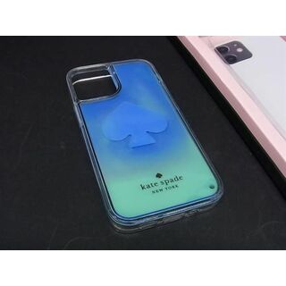 ケイトスペードニューヨーク(kate spade new york)の■極美品■ kate spade ケイトスペード リキッドサンド レジン iPhone 12 MINI 対応 iPhoneケース アイフォンケース ブルー系 BH0836(その他)