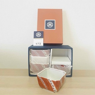 たち吉 - 【未使用】創作陶器　たち吉　角小鉢　ビンテージ　橘吉　5個セット　③