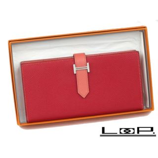 エルメス(Hermes)の■美品■　エルメス ベアン スフレ 長財布 エプソン ルージュカザック SS □Q刻 箱 【90509】(財布)