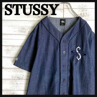 ステューシー(STUSSY)の8761【超希少デザイン】ステューシー☆刺繍ロゴ ベースボールシャツ　美品(シャツ)