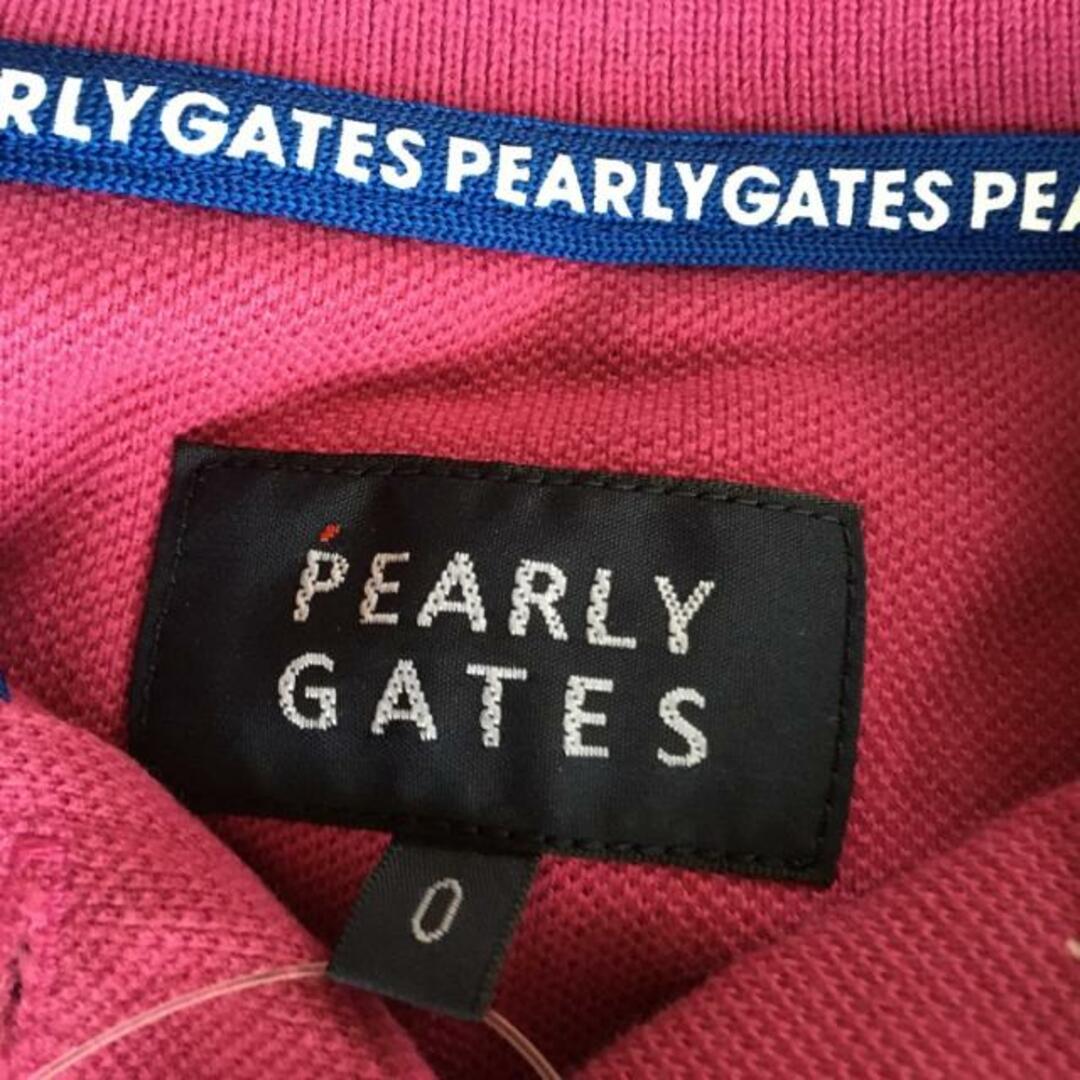 PEARLY GATES(パーリーゲイツ)のPEARLY GATES(パーリーゲイツ) 半袖ポロシャツ サイズ0 XS レディース - ピンク レディースのトップス(ポロシャツ)の商品写真