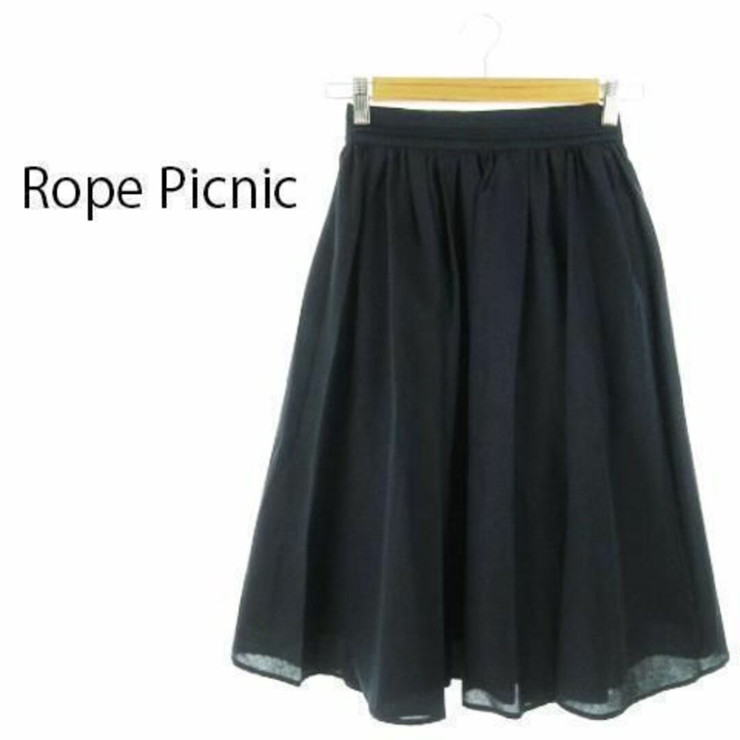 Rope' Picnic(ロペピクニック)のロペピクニック フレアスカート ミモレ ロング 36 紺 230530AH14A レディースのスカート(その他)の商品写真