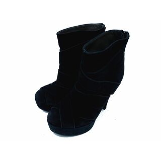 ブルーノマリ(BRUNOMAGLI)のブルーノマリ スウェード ヒール ショート ブーツ size37（23.5ｃｍくらい）/黒 ◇■ レディース(ブーツ)