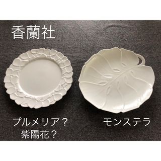 コウランシャ(香蘭社)の香蘭社 モンステラ と プルメリア？紫陽花？大皿 ハワイアン(食器)