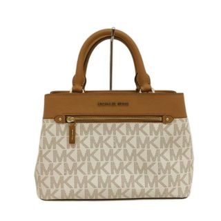 マイケルコース(Michael Kors)のMICHAEL KORS(マイケルコース) ハンドバッグ - 白×ブラウン レザー(ハンドバッグ)