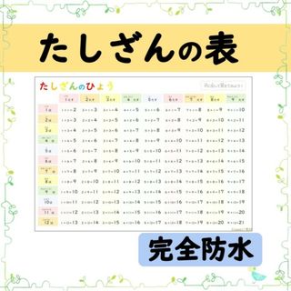 【たしざんの表】読みながら楽しく覚えよう！お風呂でも学べる♪安心のラミネート加工(お風呂のおもちゃ)