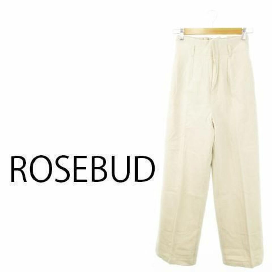 ROSE BUD(ローズバッド)のローズバッド ワイドパンツ ストレート ロング 麻混 S 230727AH17A レディースのパンツ(カジュアルパンツ)の商品写真