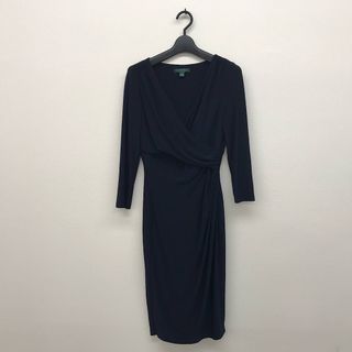 ラルフローレン(Ralph Lauren)の『USED』 RALPH LAUREN ラルフローレン RALPH LAUREN DRESS　サイズ4 160/88A RN41381 ワンピース ポリエステル/ポリウレタン  ネイビー系【中古】(ひざ丈ワンピース)