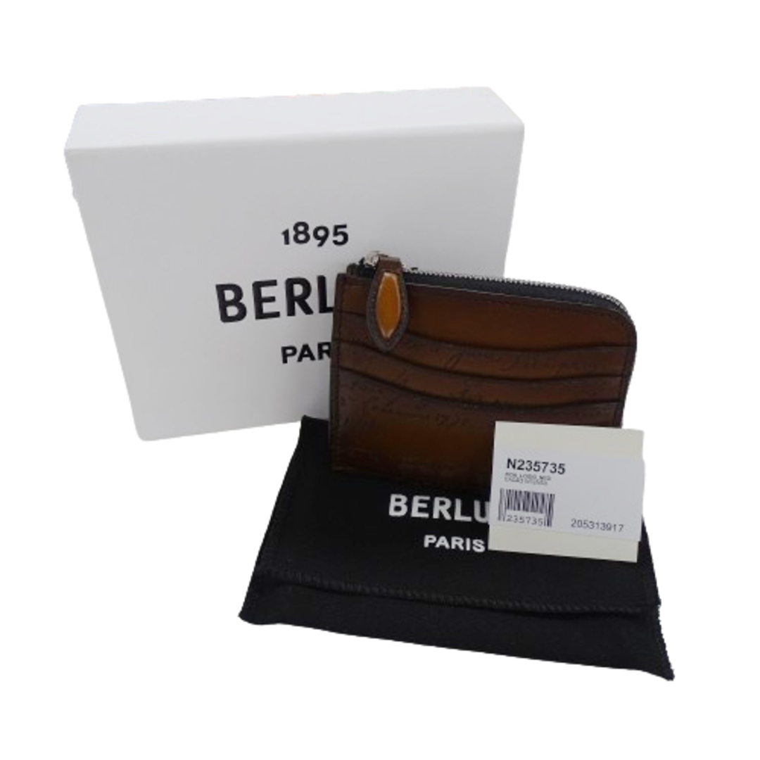 Berluti(ベルルッティ)のベルルッティ Berluti 財布 メンズ ブランド コインケース 小銭入れ カードケース カードホルダー カリグラフィ コア ロジック スクリットレザー ブラウン【中古】 メンズのファッション小物(コインケース/小銭入れ)の商品写真