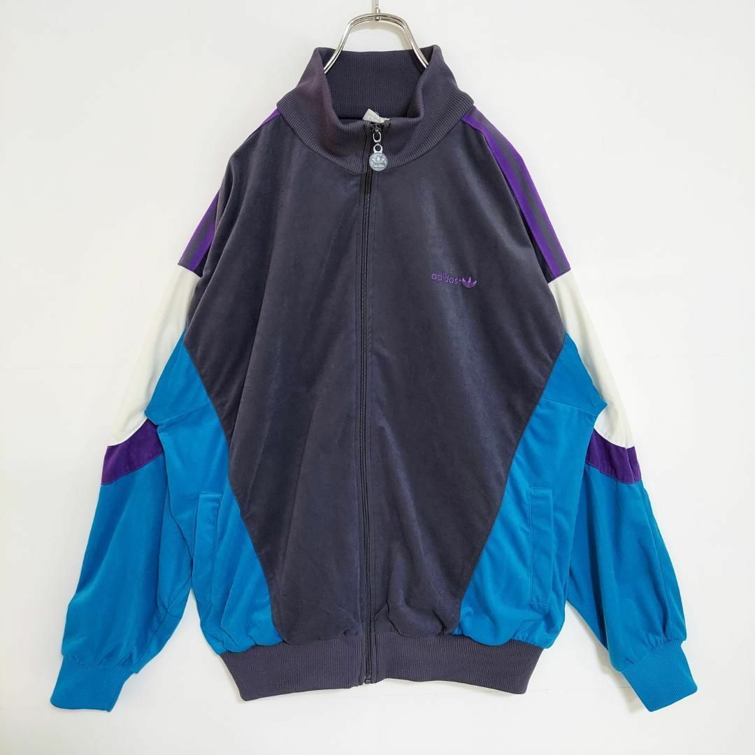 adidas - アディダス 80s ロゴ刺繍 トラックジャケット パープル adidas - アディダス 80s ロゴ刺繍 トラックジャケット パープル