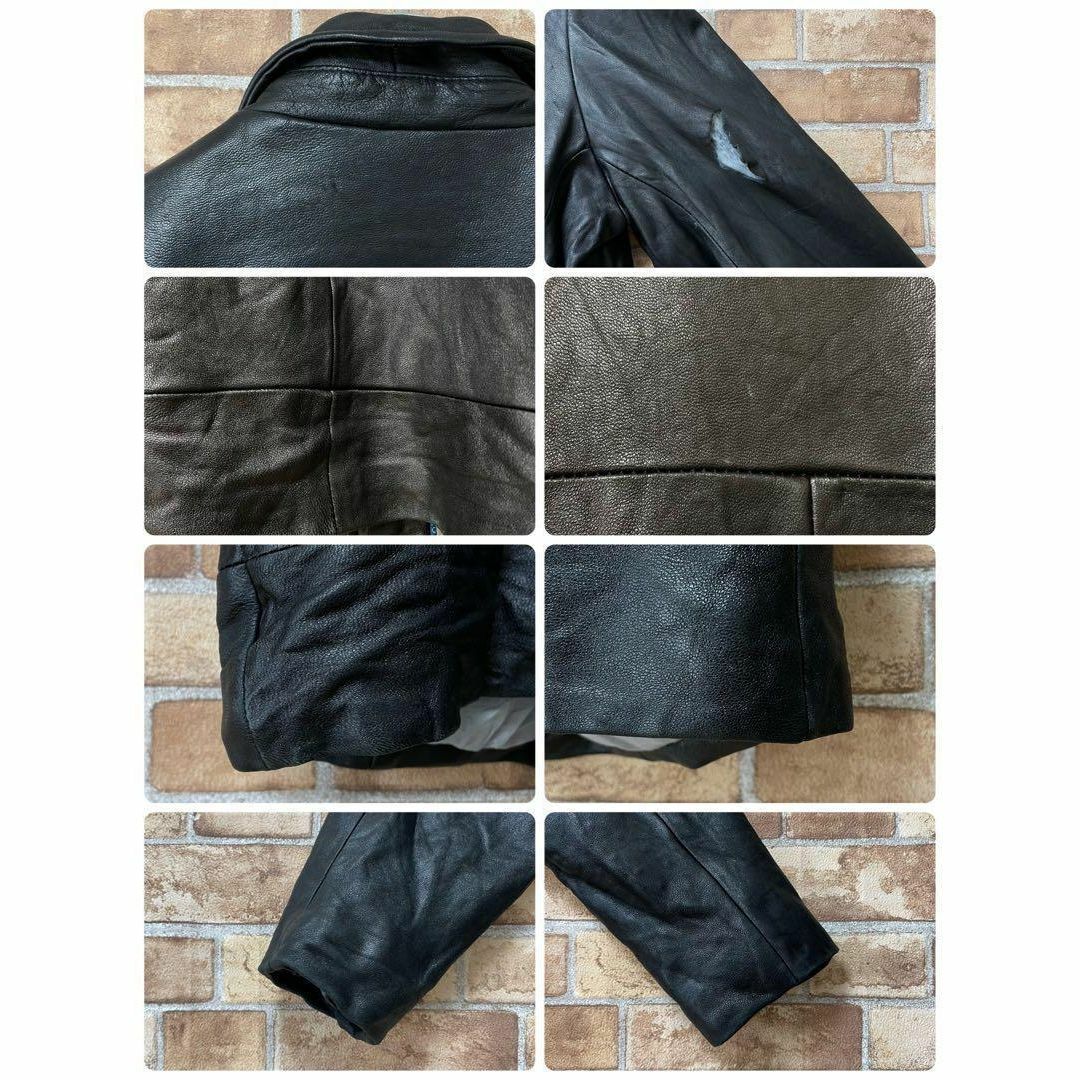 IZOD　ヴィンテージ　レザージャケット　本革　黒　ブラック　リアル　L. メンズのジャケット/アウター(レザージャケット)の商品写真