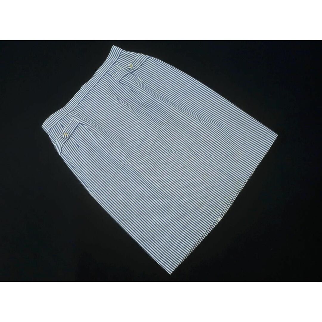 Aylesbury(アリスバーリー)の新品 Aylesbury アリスバーリー ストライプ タイト スカート size11/紺ｘ白 ■■ レディース レディースのスカート(ミニスカート)の商品写真