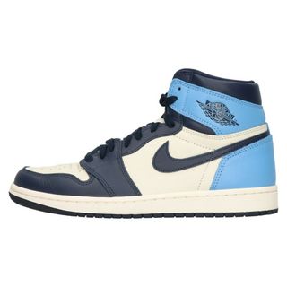 ナイキ(NIKE)のNIKE ナイキ AIR JORDAN1 RETRO HIGH OG OBSIDIAN UNIVERSITY BLUE エアジョーダン1 レトロ ハイカットスニーカー シューズ オブシディアン ブルー US8.5/26.5cm 555088-140(スニーカー)