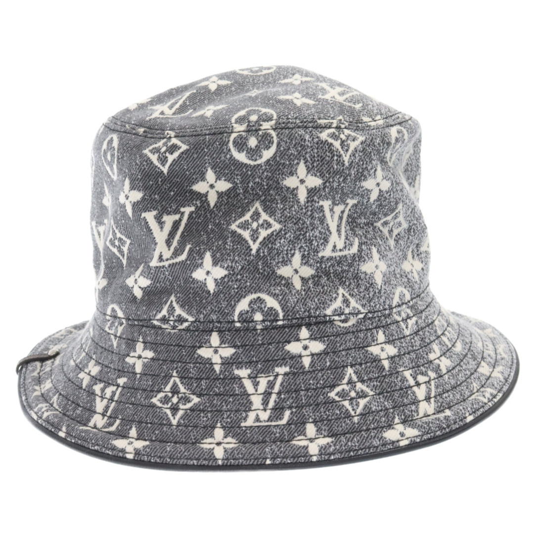 LOUIS VUITTON(ルイヴィトン)のLOUIS VUITTON ルイヴィトン 23 SS LV MONOGRAM JACQUARD DENIM BUCKET HAT M7029M LV モノグラム ジャカード デニム バケット ハット グレー メンズの帽子(ハット)の商品写真