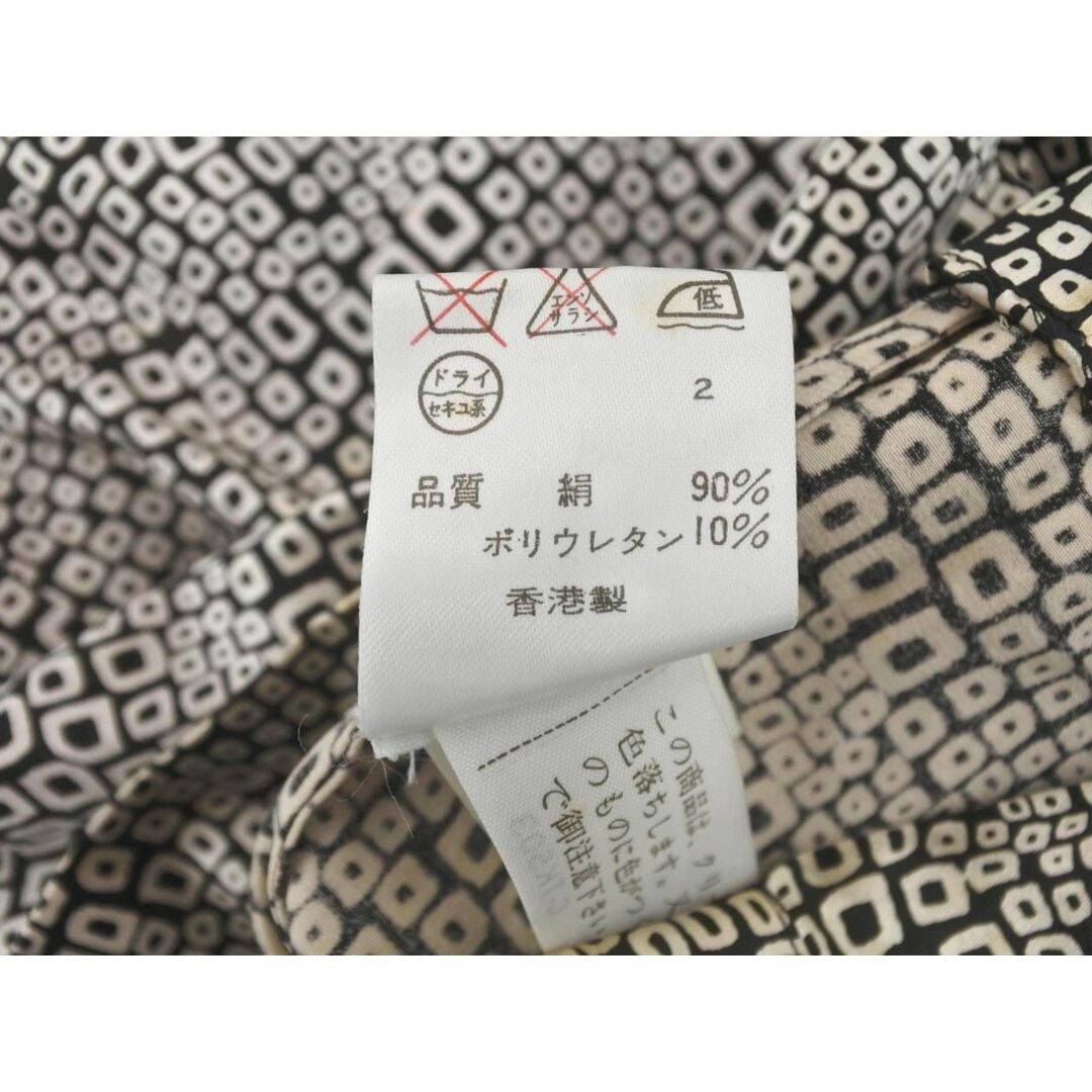 Calvin Klein(カルバンクライン)のCalvin Klein カルバンクライン シルク混 サテン 総柄 シャツ ワンピース size4/黒 ◇■ レディース レディースのワンピース(ひざ丈ワンピース)の商品写真