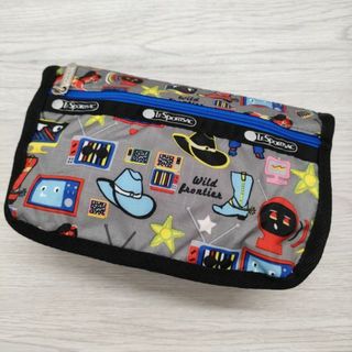 レスポートサック(LeSportsac)のLeSportsac 新品 ロボット柄 TRAVEL COSMETIC BUCKAROO ミニ ポーチ グレー 多色 レディース レスポートサック【中古】4-0202G◎(ポーチ)